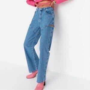 Grika Cut Out Jeans High Rise Denim Trenyol  WearHause Grika Bottom size S